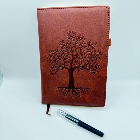 Tree of Life Synthetic Leather Notebooks w/Pens Hard Cover College Ruled 8x6 - Picture 5 of 12